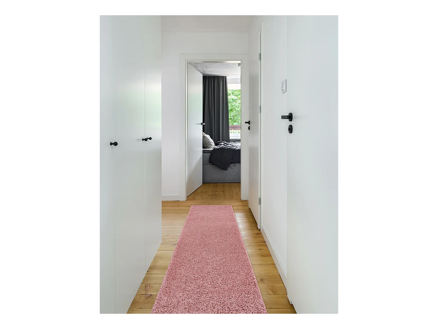 Tapijt, Vloerbekleding SOFFI shaggy 5cm rozekleuring - voor keuken, na 60x200 cm