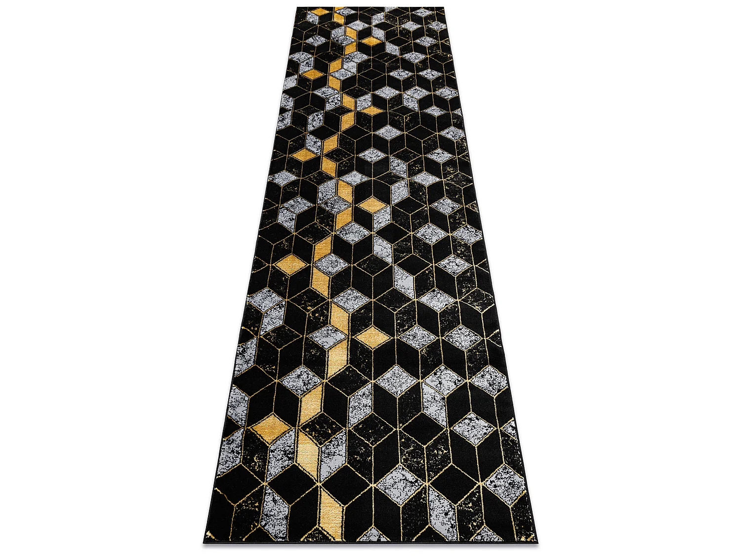 Tapijt GLOSS modern 400B 86 stijlvol, glamour, art deco, 3D geometrisc 80x300 cm