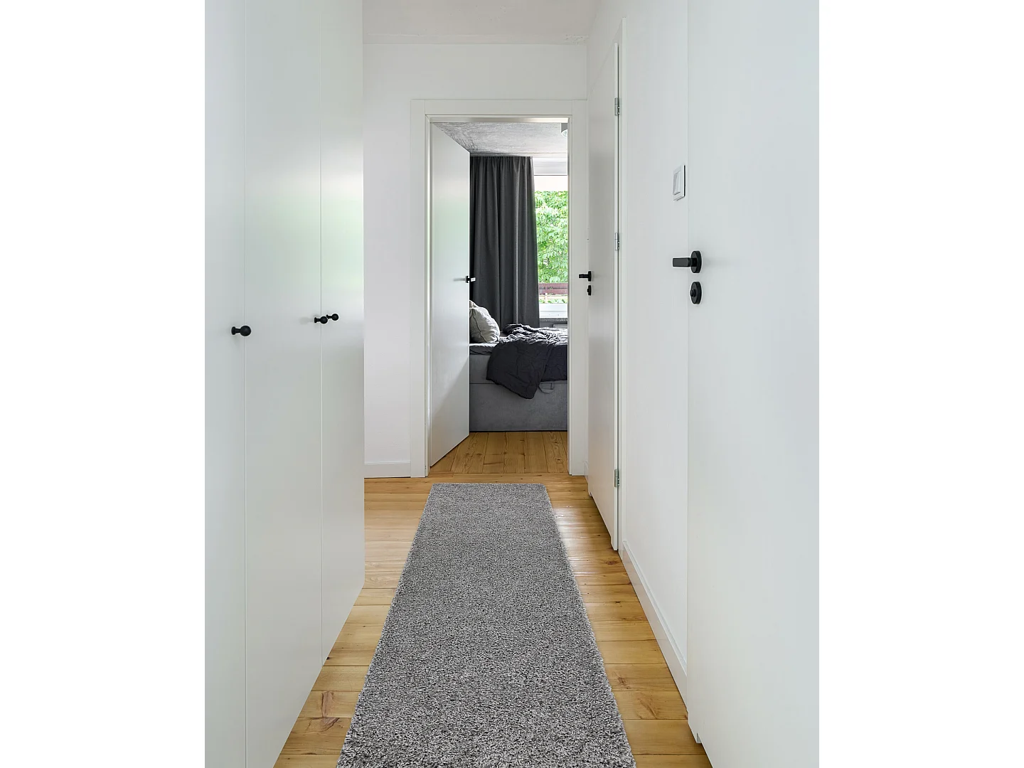 Tapijt, Vloerbekleding SOFFI shaggy 5cm grijskleuring - voor keuken, n 60x250 cm