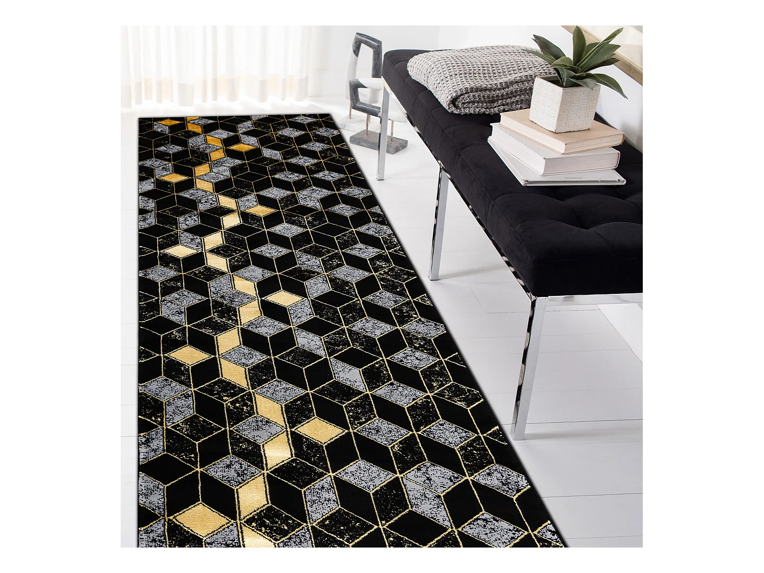Tapis, le tapis de couloir GLOSS moderne 400B 86 élégant, glamour, a 60x200 cm