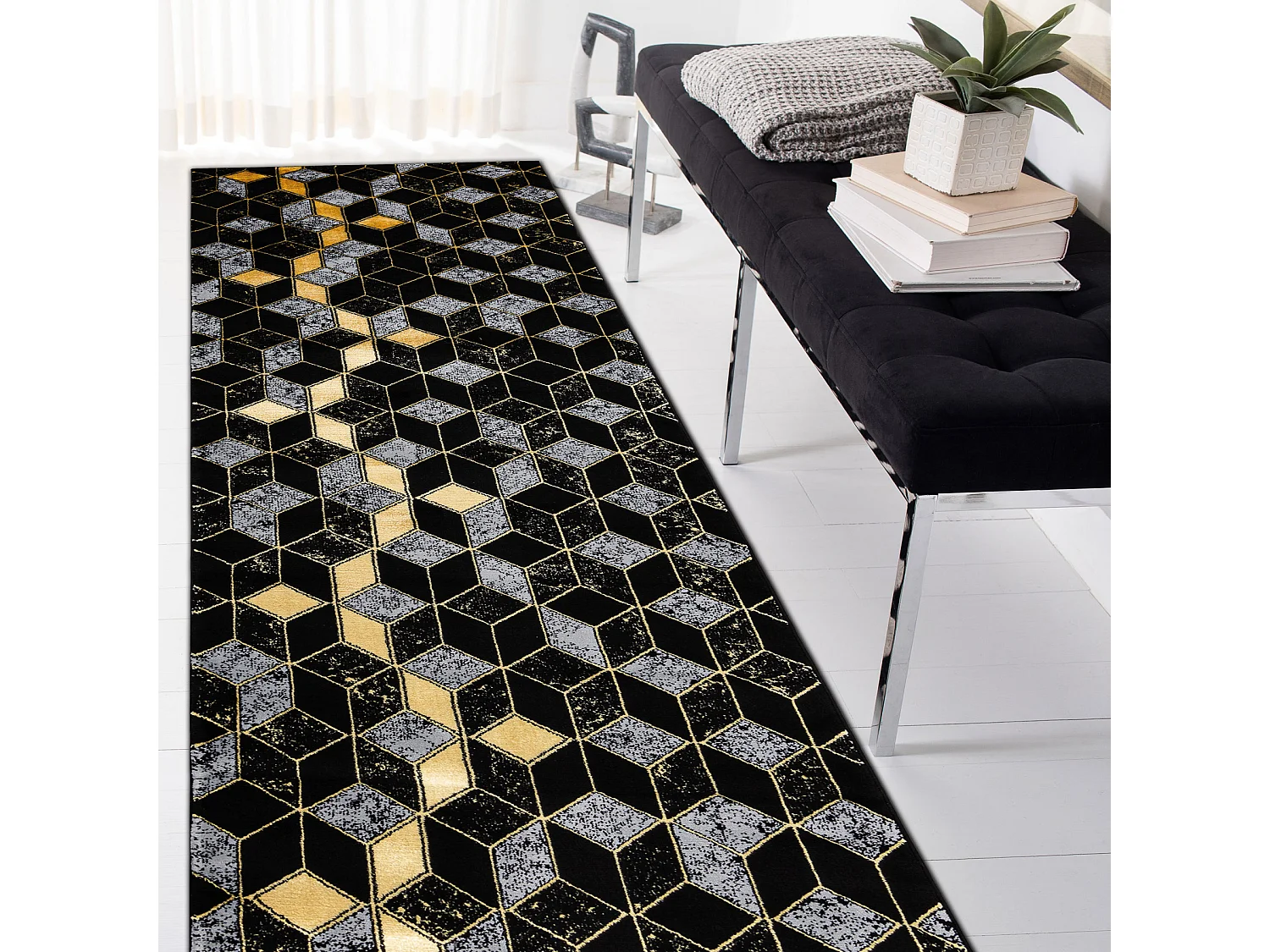 Tapis, le tapis de couloir GLOSS moderne 400B 86 élégant, glamour, a 60x200 cm