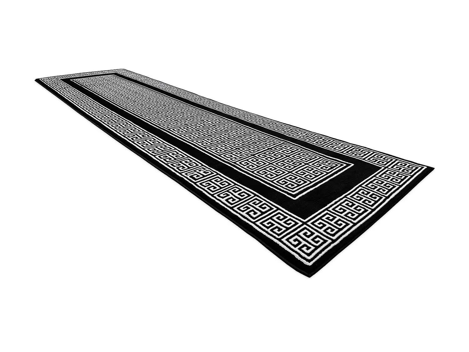 Tapijt GLOSS modern 6776 85 stijlvol, frame, Grieks zwart / ivoorkleur 70x300 cm