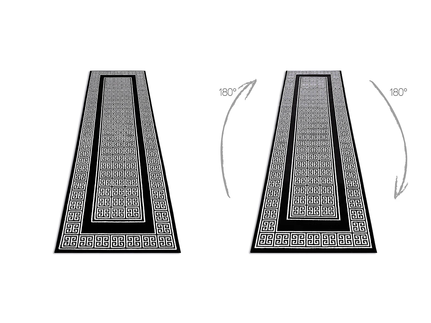 Tapis, le tapis de couloir GLOSS moderne 6776 85 élégant, cadre, gre 70x300 cm