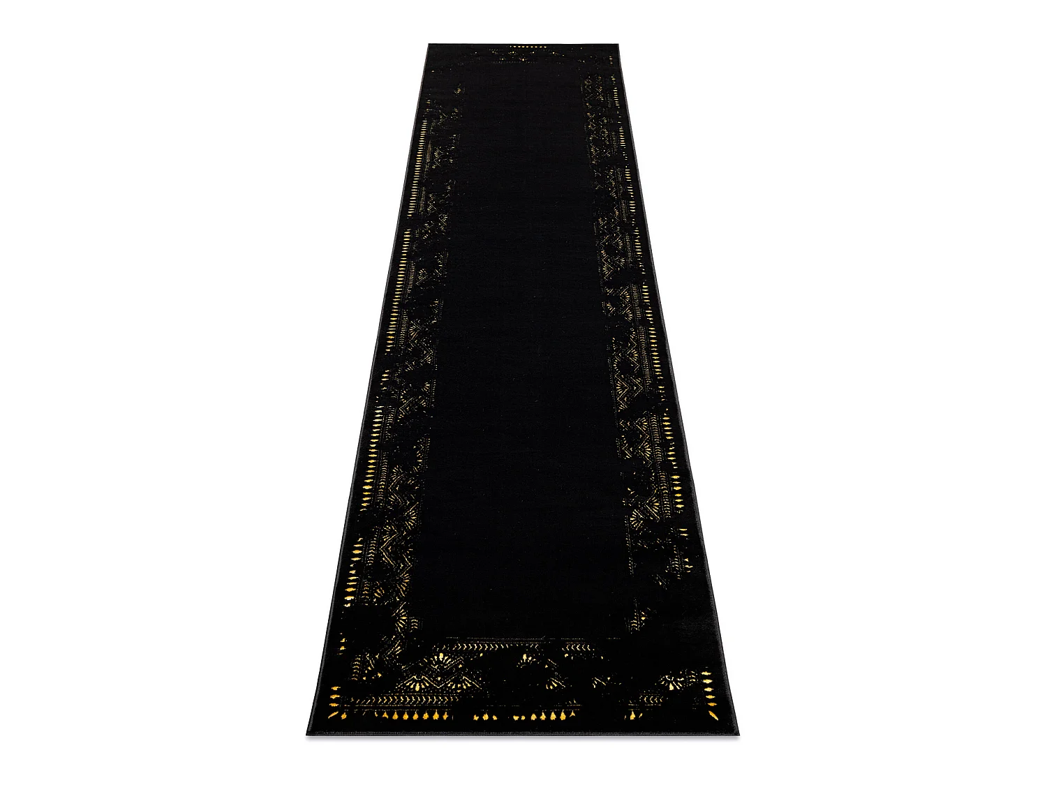 Tapijt GLOSS modern 408C 86 Frame stijlvol, glamour, art deco zwart /  70x300 cm