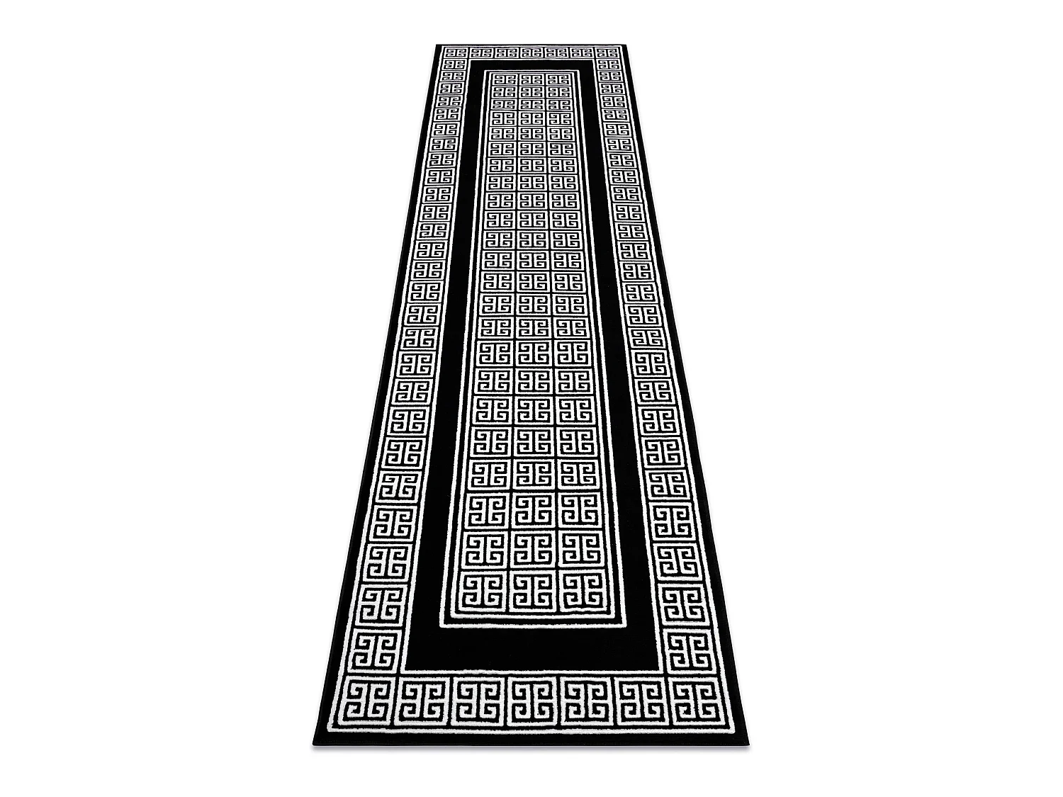 Tapijt GLOSS modern 6776 85 stijlvol, frame, Grieks zwart / ivoorkleur 80x300 cm