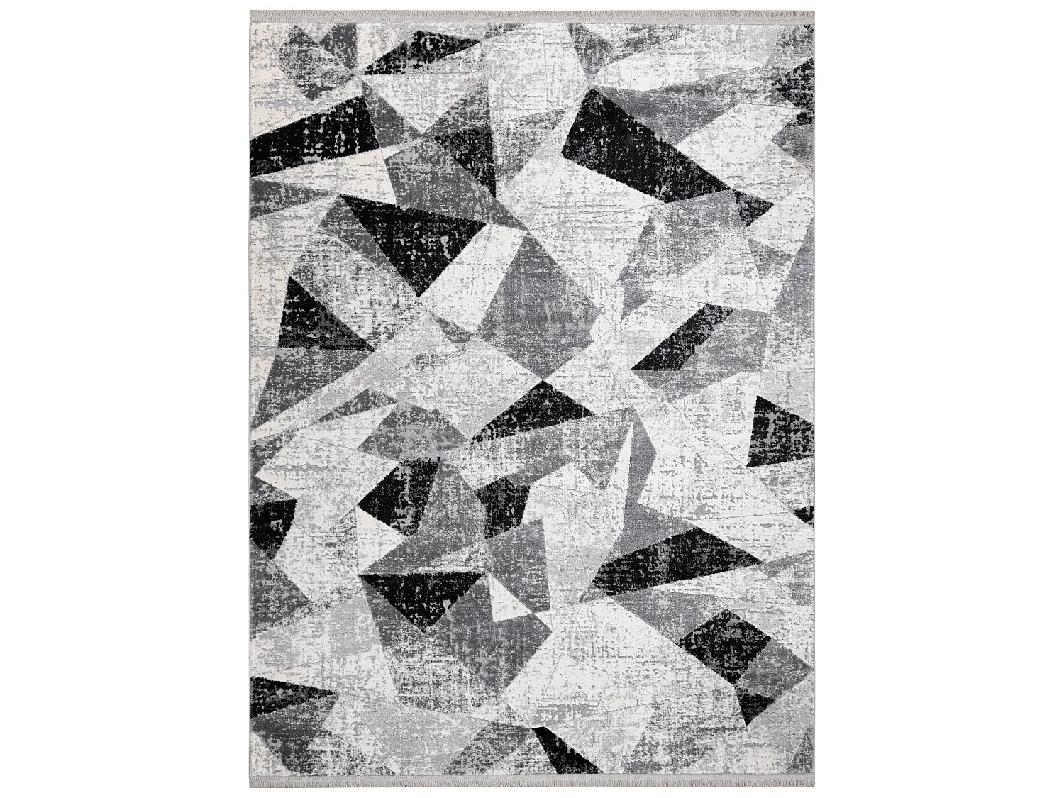 Tapis TULS structural, franges  51211 moderne, Géométrique anthracit 160x220 cm