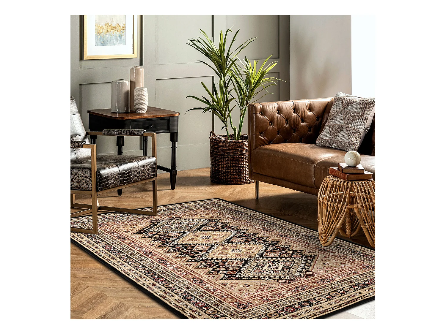 Teppich ROYAL modell G021 schwarz / beige 180x270 cm