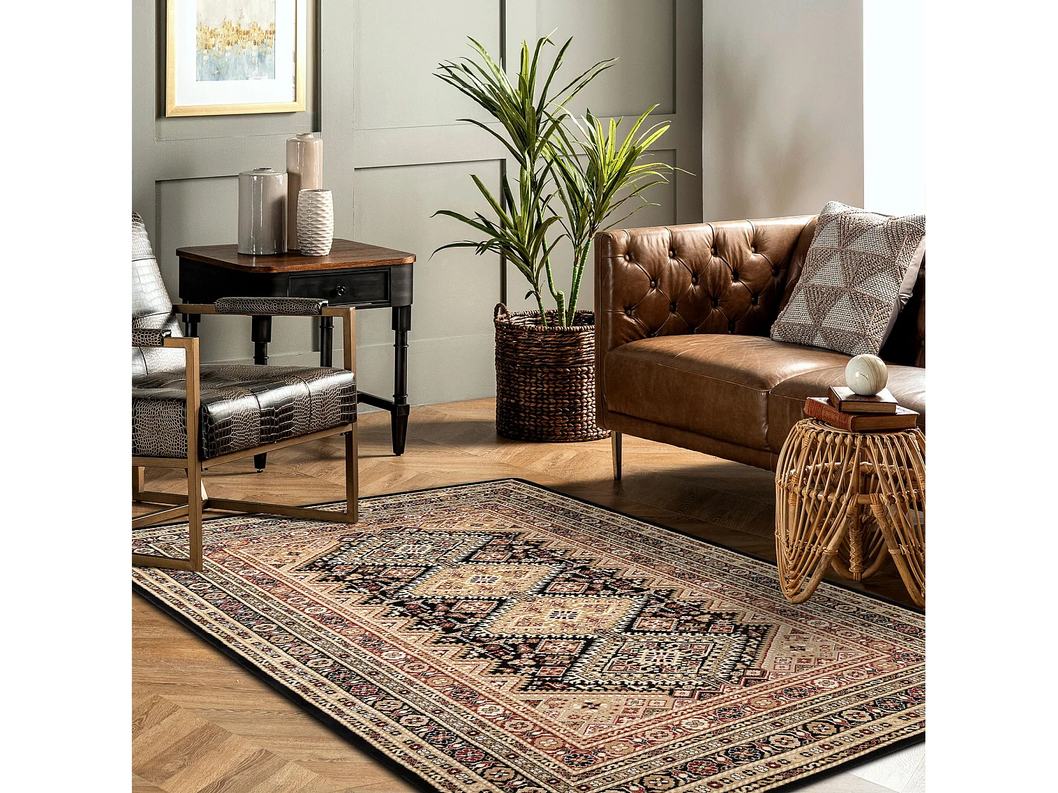 Teppich ROYAL modell G021 schwarz / beige 180x270 cm