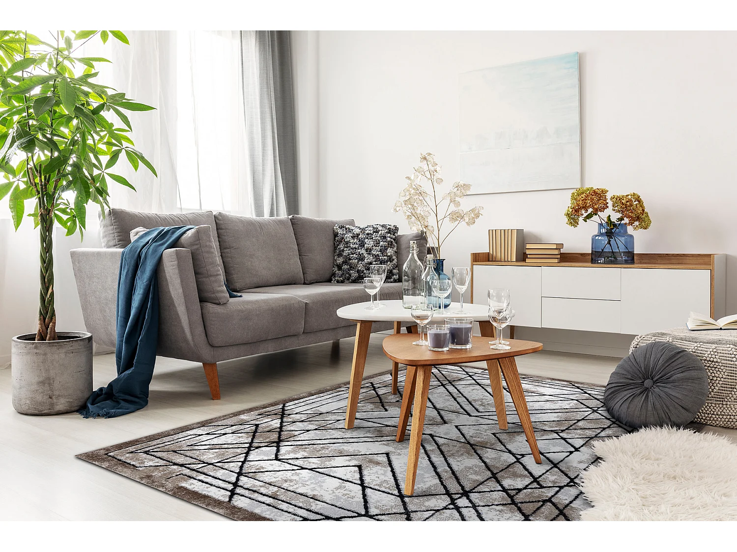 Tapis moderne COZY Tico, géométrique - Structural deux niveaux de mo 240x330 cm