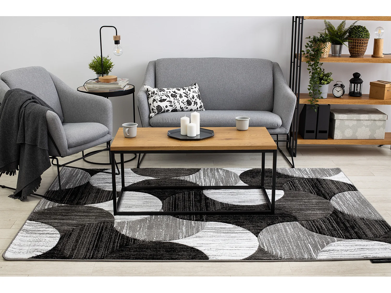 Tapis ALTER Geo coquillages gris 280x370 cm