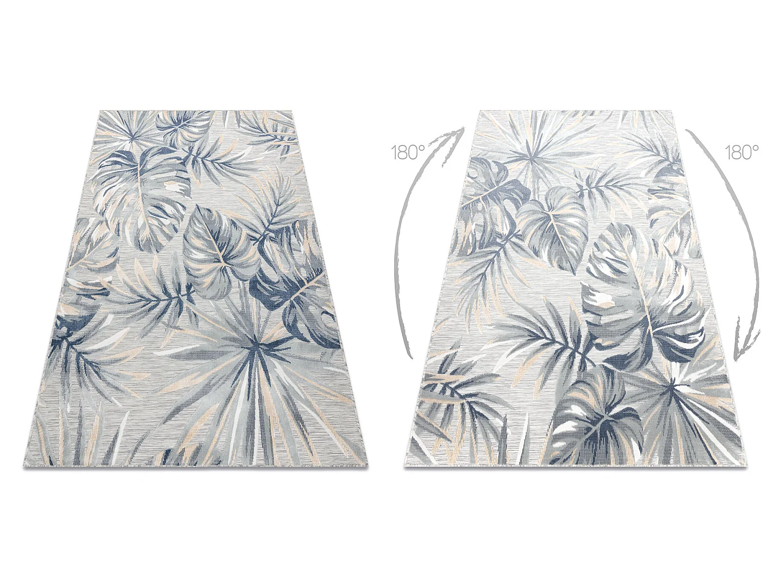 Tapis Structurel BOTANIC 65265 Feuilles de monstère tissé à plat su 137x190 cm