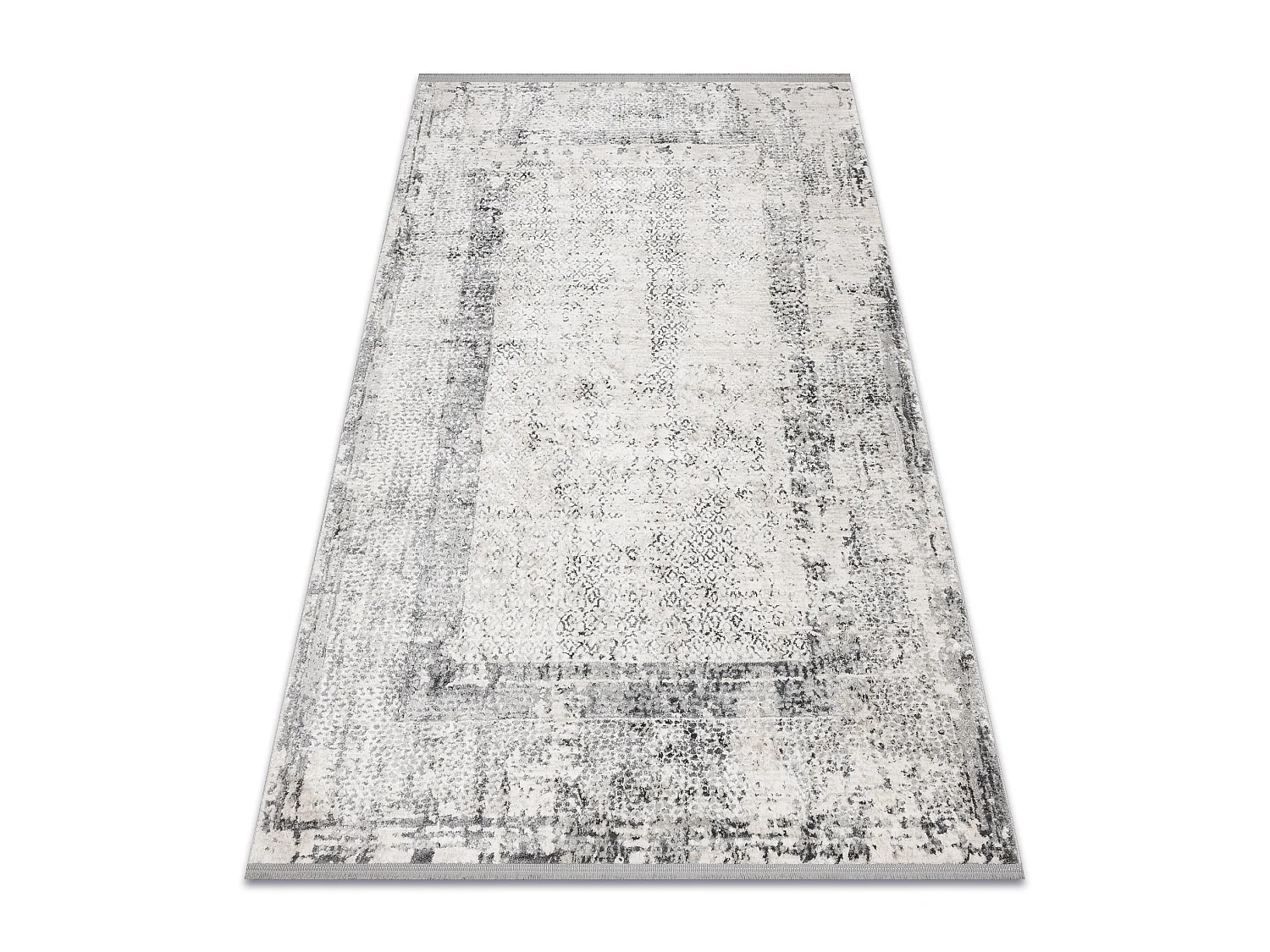 Modern Teppich TULS strukturell, Franse 51324 Vintage, Rahmen elfenbei 240x330 cm