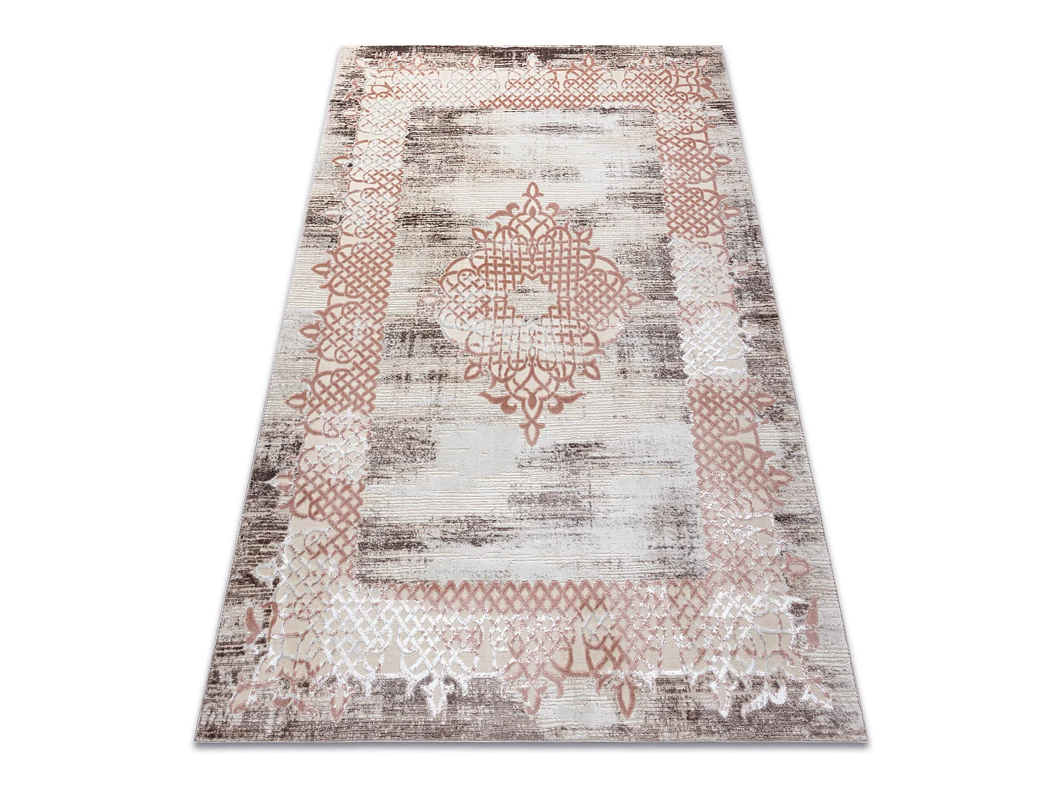 Tapijt CORE W9797 Kader, Rosette - structureel, twee lagen vlies, beig 160x220 cm