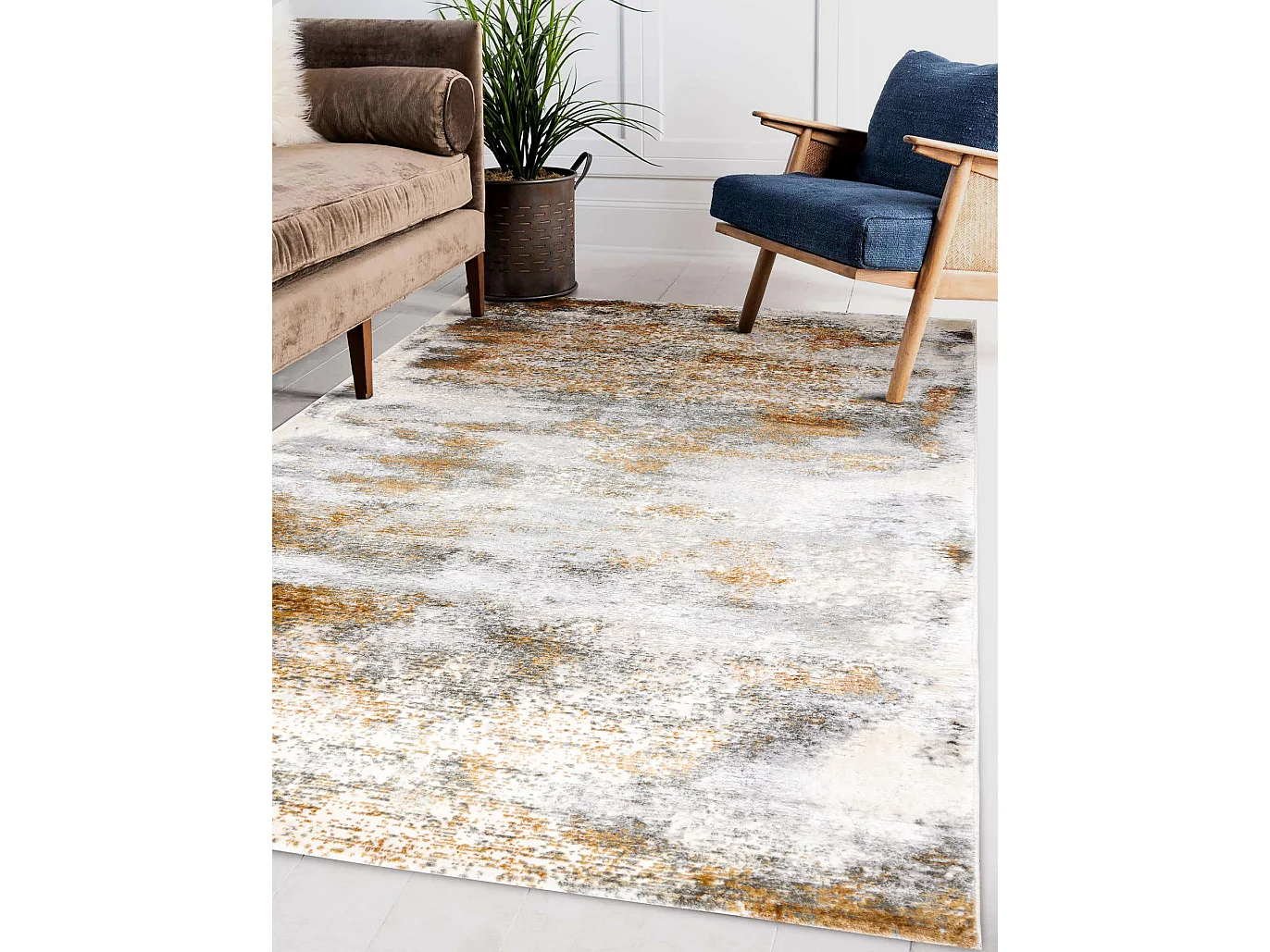 Teppich ACRYL ELITRA 8105 Abstraktion vintage elfenbein / orange  200x300 cm