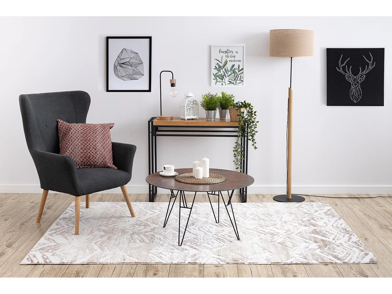 Tapijt ACRYL DIZAYN 121 beige / groen 80x300 cm