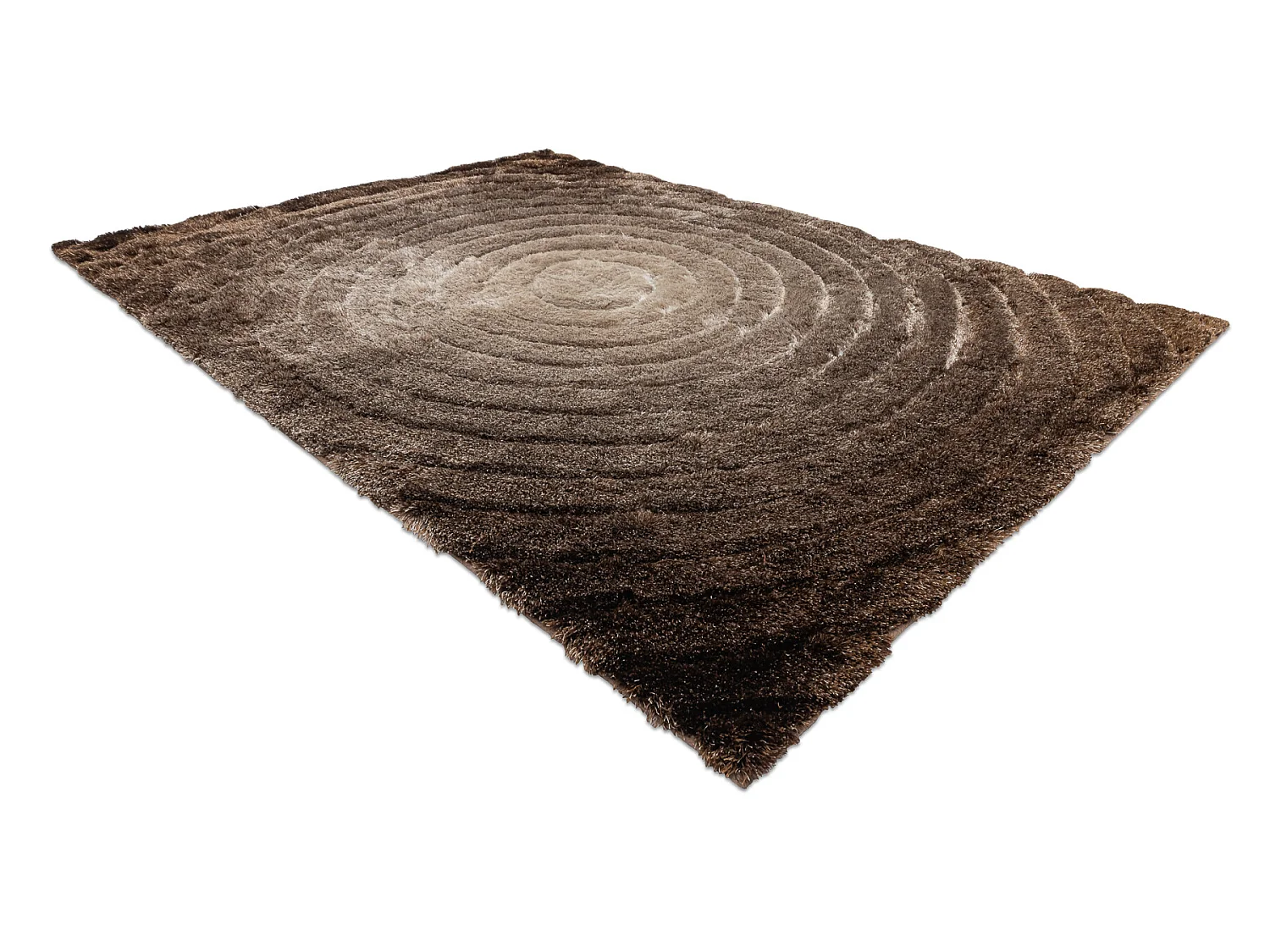 Tapijt shaggy FLIM 008-B7 modern, Wielen cirkels - Structureel, bruin 160x220 cm