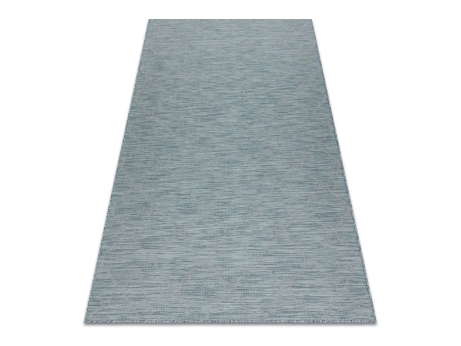 Tapis SIZAL PATIO 3069 Treillis marocain tissé à plat - bleu aqua 78x150 cm