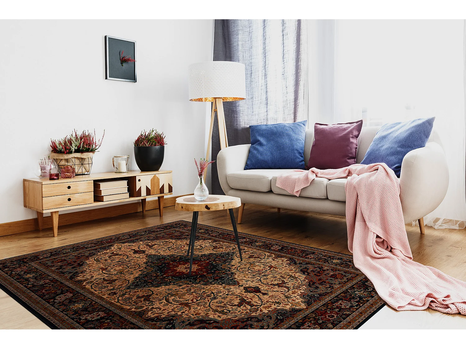 Tapis en laine SUPERIOR PIENA Rosette rubis 235x350 cm