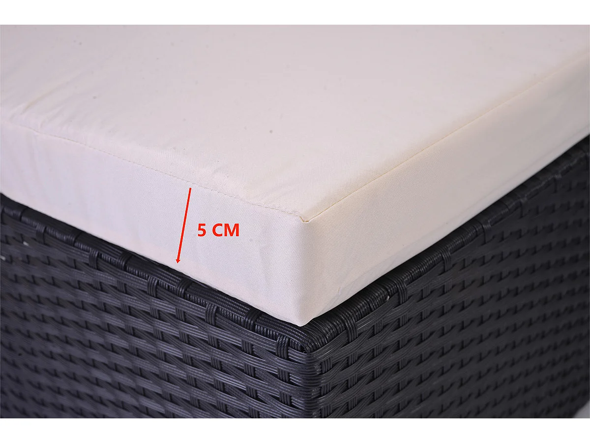 Tuinmeubelen in geweven hars - Buitenhoekbank met salontafel - 4 plaatsen - Zwart