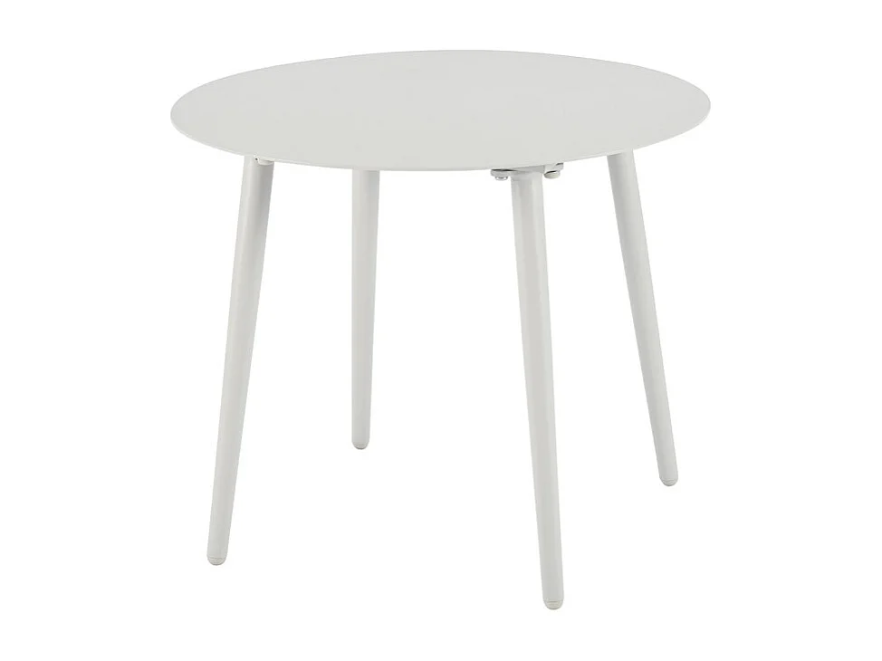 Set mit 2 Gartensesseln aus Aluminium – mit Couchtisch – PE-Rattanmatte – Weiß