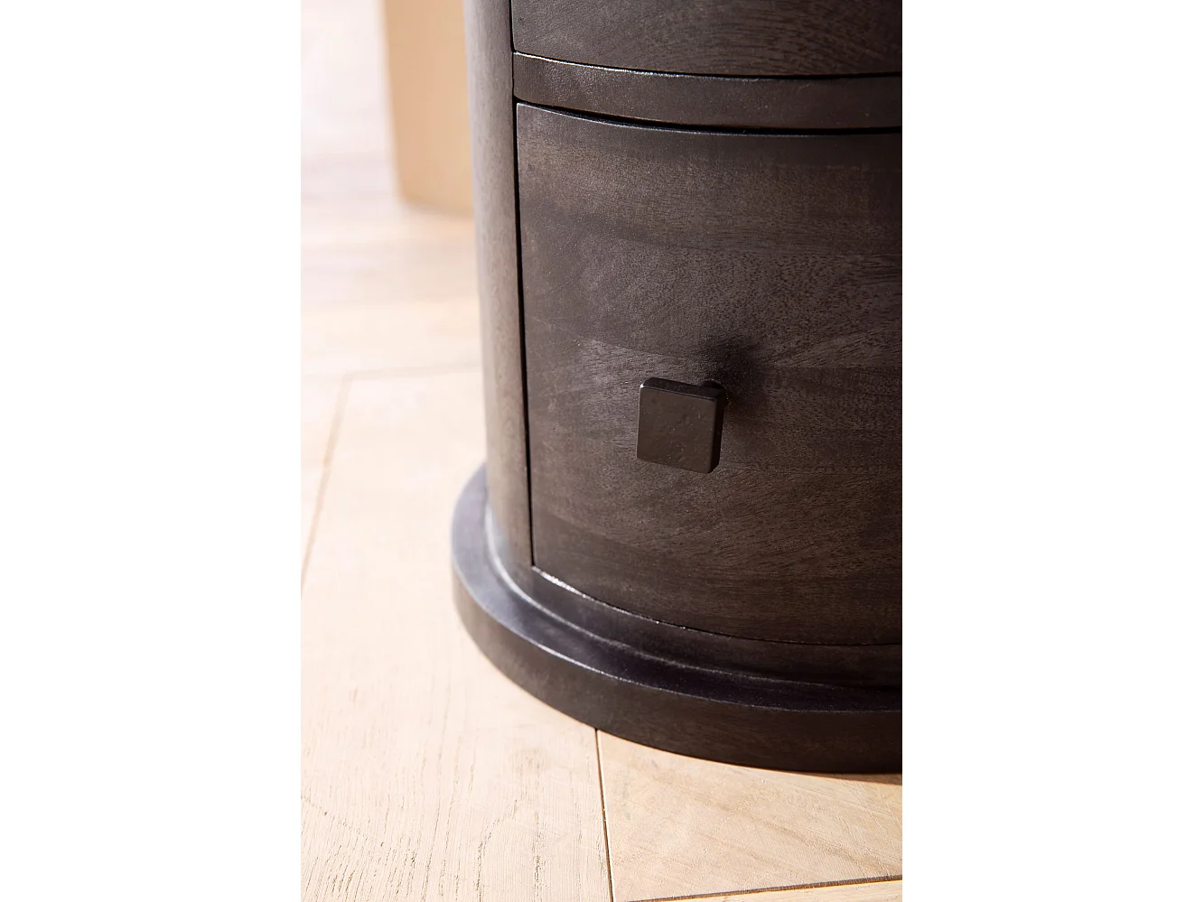 Buffet Ronde Commode Mango Bois Massif avec Tiroirs Moderne Chambre