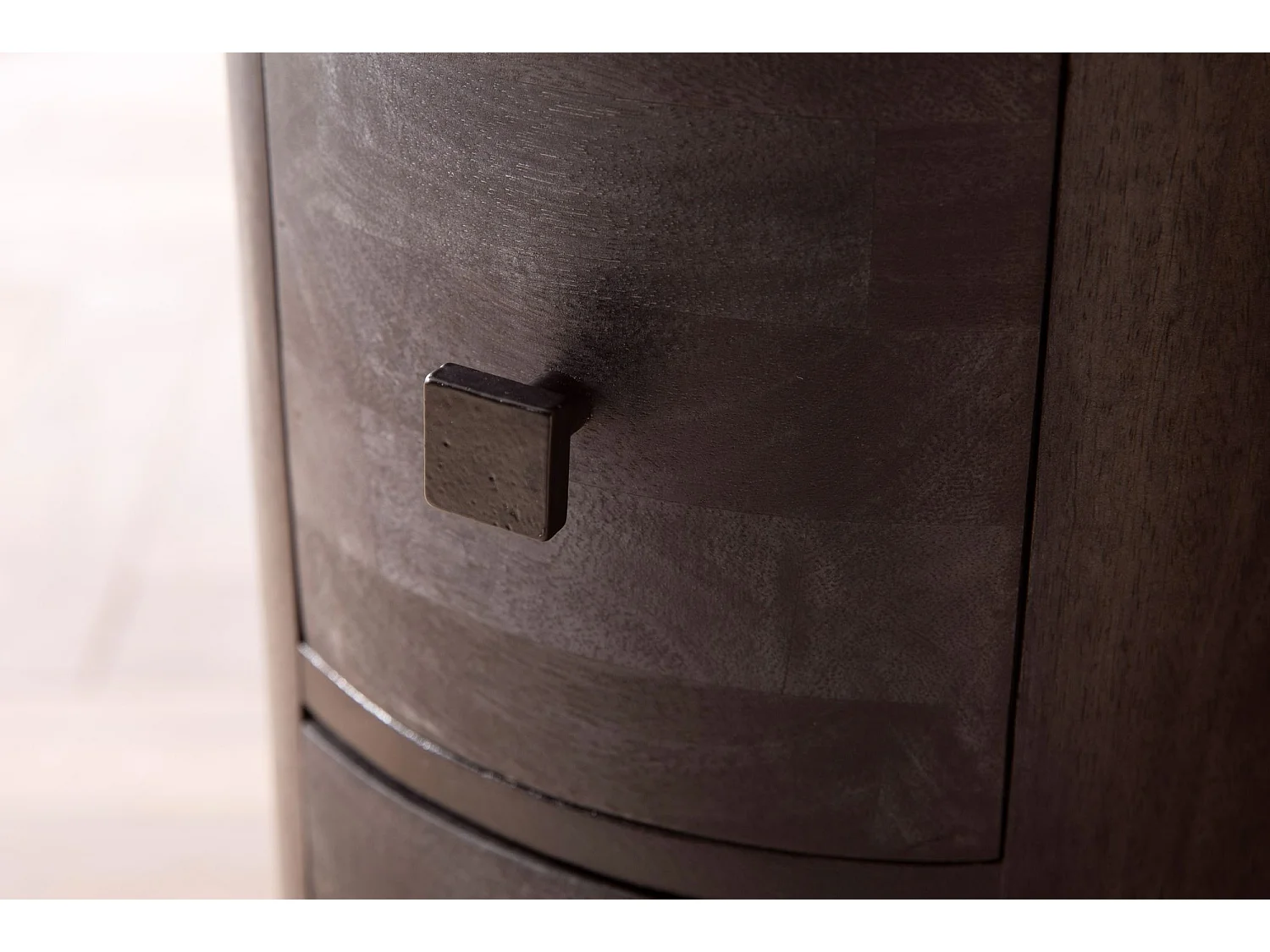 Buffet Ronde Commode Mango Bois Massif avec Tiroirs Moderne Chambre