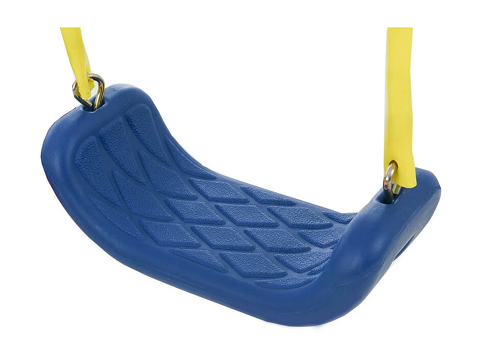 Jeux plein air cadre en métal - 2 balançoires réglable en hauteur、panier de basket-ball et toboggan - convient aux enfants à partir de 3 ans - Jaune