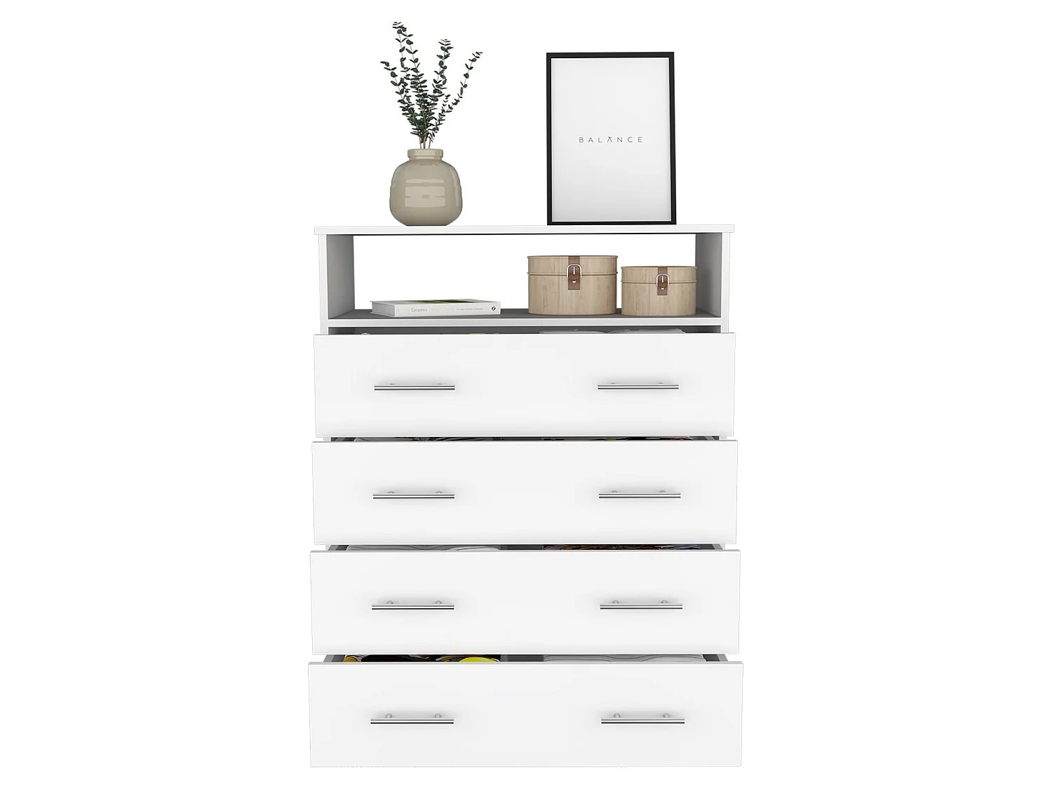 TUHOME CONCEPT Cómoda Peru de 84 cm, blanco