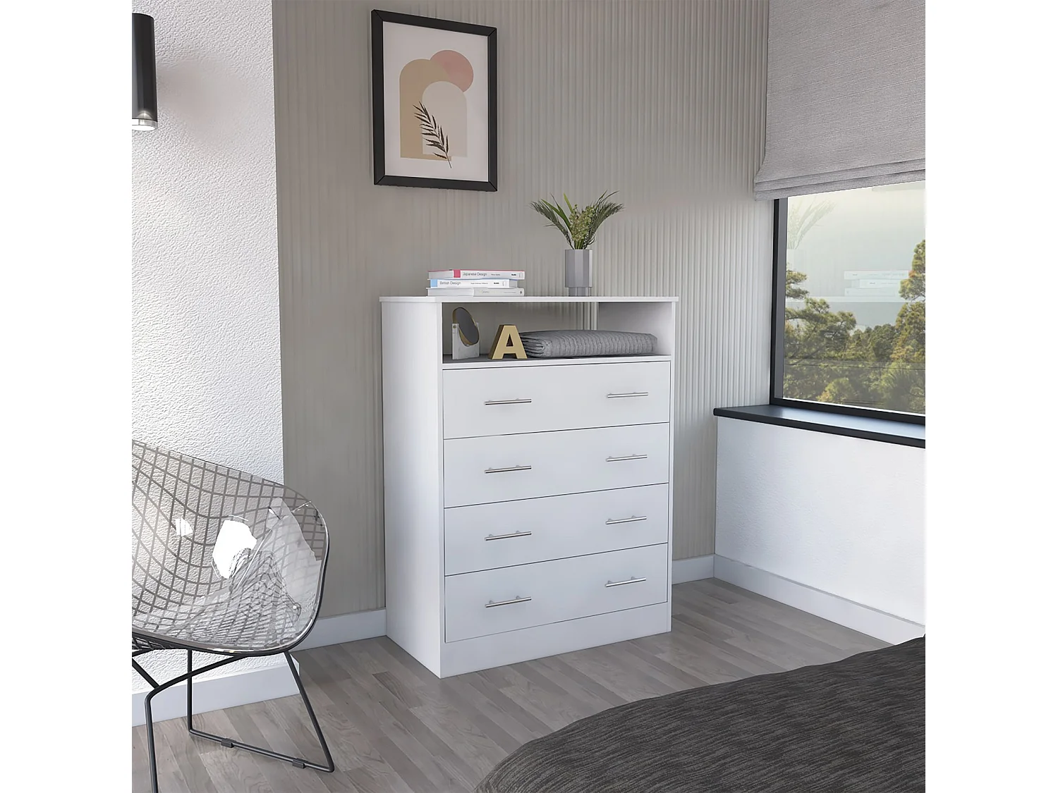 TUHOME CONCEPT Cómoda Peru de 84 cm, blanco