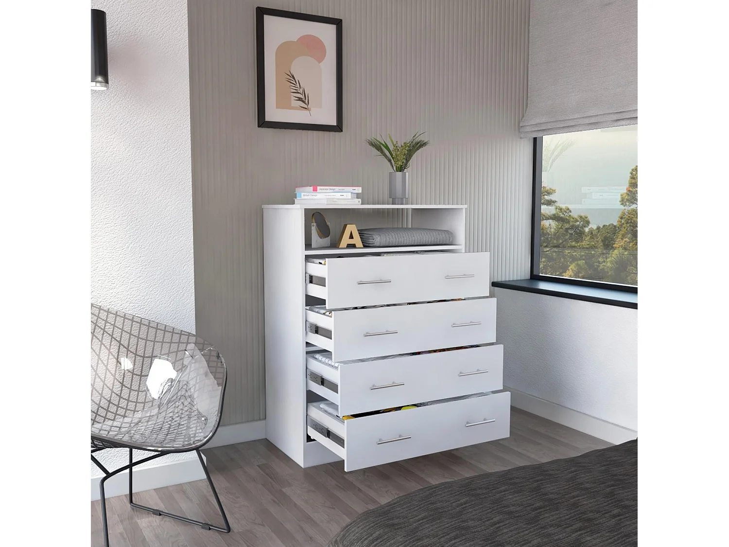TUHOME CONCEPT Cómoda Peru de 84 cm, blanco