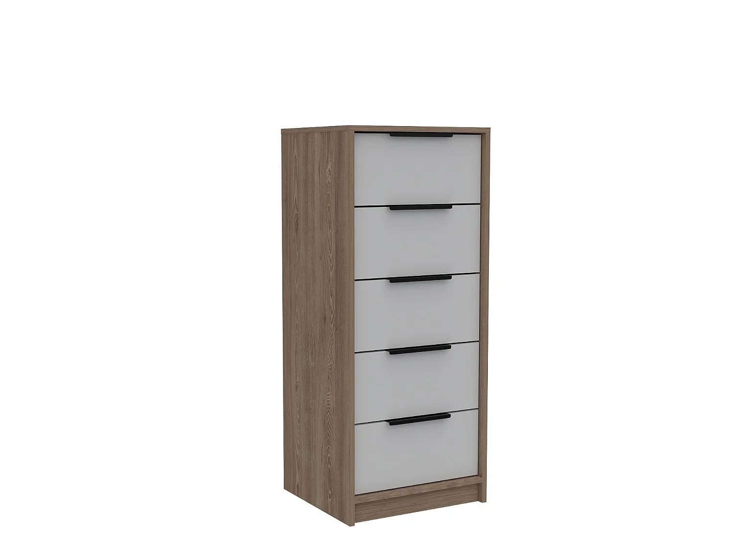 TUHOME CONCEPT Commode Kaia de 45 cm, blanc et chêne miel
