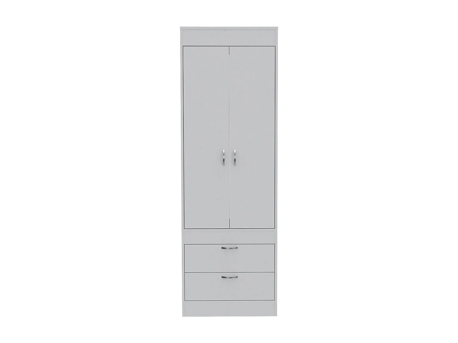Armadio Lisboa, con 2 cassetti e appendiabiti, 178.81 cm X 59.18 cm X 48 cm , Bianco