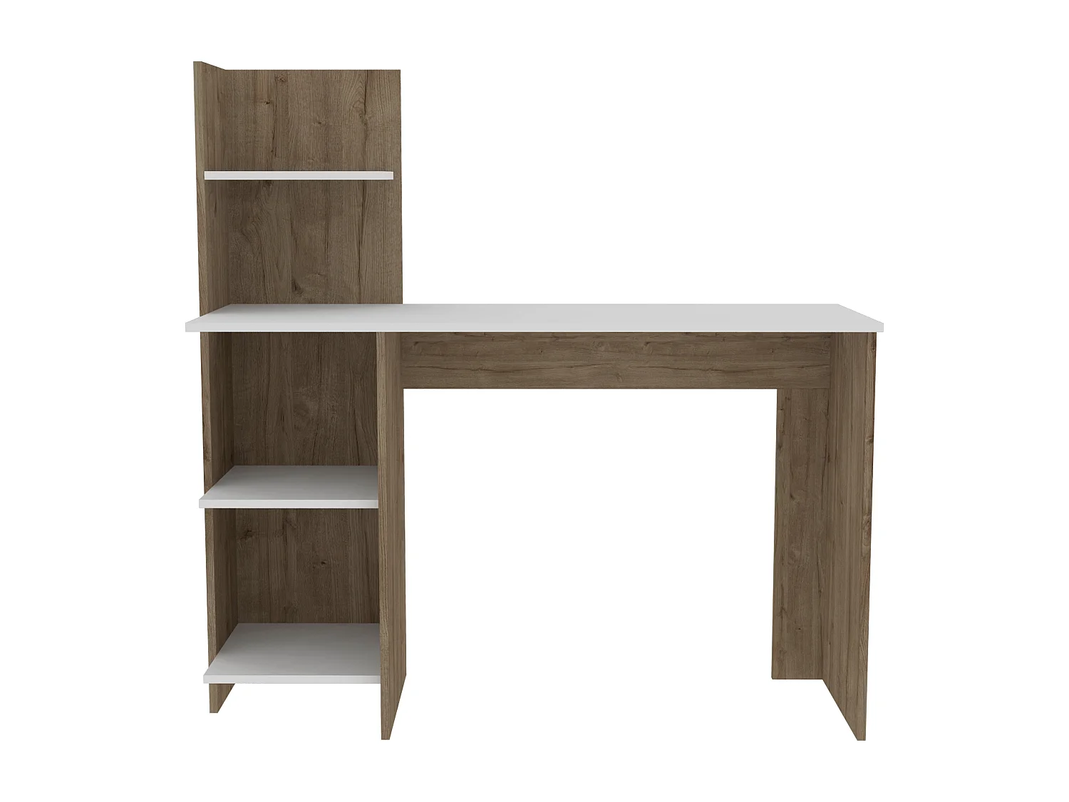 Secretária Vilna 120, com prateleira, 119.88 cm X 119.88 cm X 44.95 cm , Duna / Branco