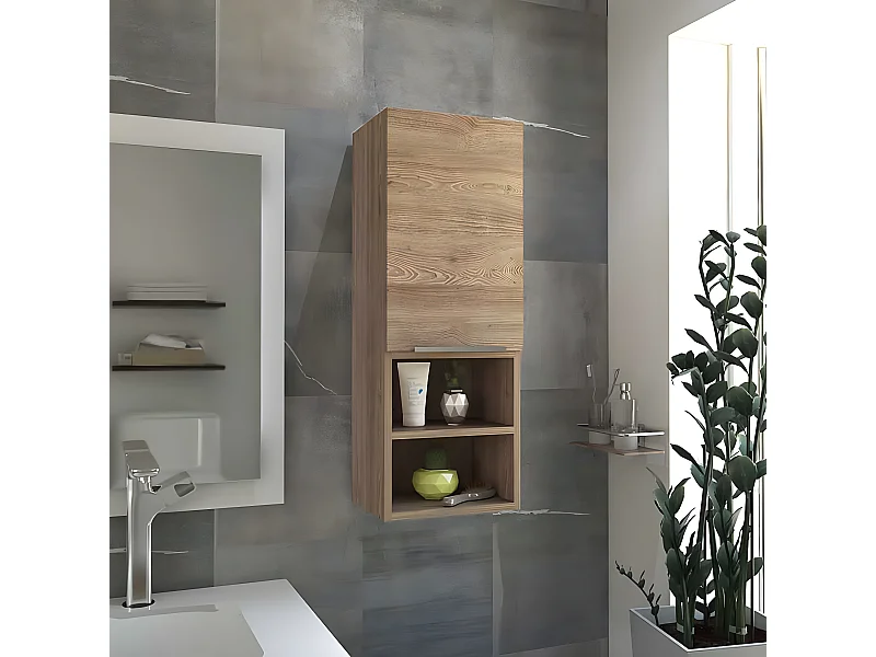 Armoire murale de salle de bain Mila, avec étagères , 81.71 cm X 29.99 cm X 25.50 cm , Beige
