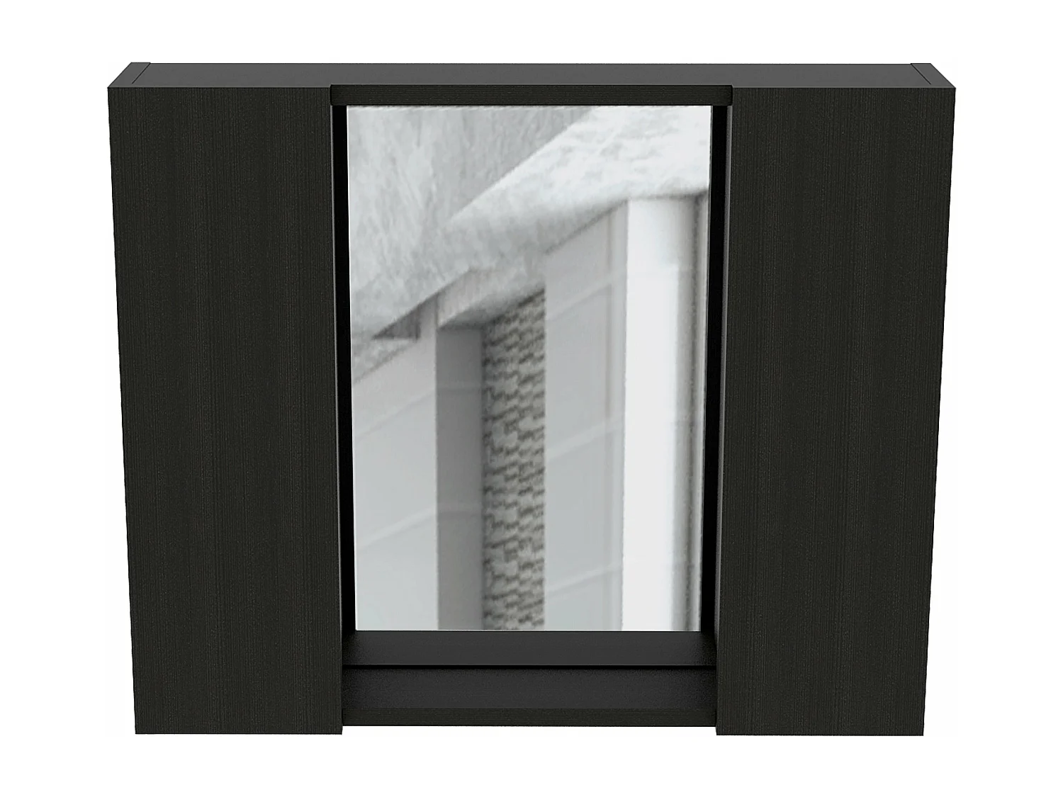 Mobile da bagno Artemis con specchio centrale e ripiano multiplo nero , 49.53 cm X 59.94 cm X 13.71 cm , Nero