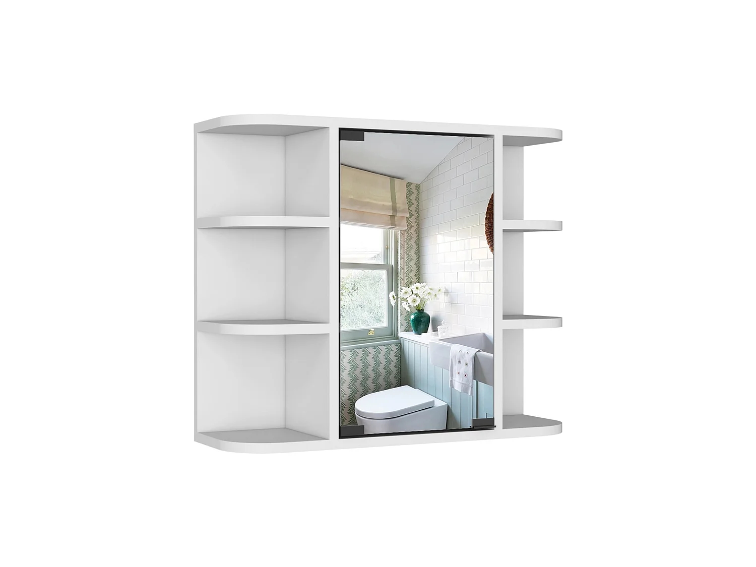 TUHOME CONCEPT Armario de baño de pared Milan de 60 cm, blanco