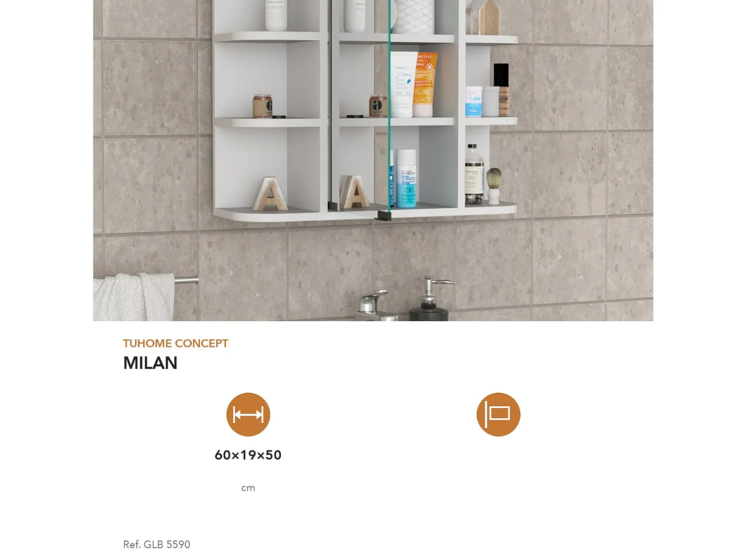 TUHOME CONCEPT Armario de baño de pared Milan de 60 cm, blanco