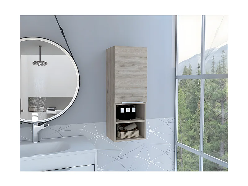 Mobile da parete per bagno Mila, con ripiani , 81.53 cm X 29.97 cm X 25.4 cm , Grigio / argento