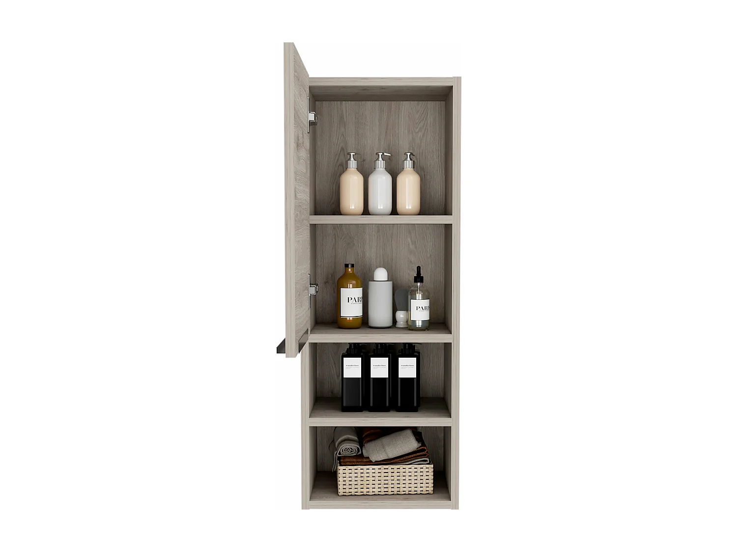Mobile da parete per bagno Mila, con ripiani , 81.53 cm X 29.97 cm X 25.4 cm , Grigio / argento