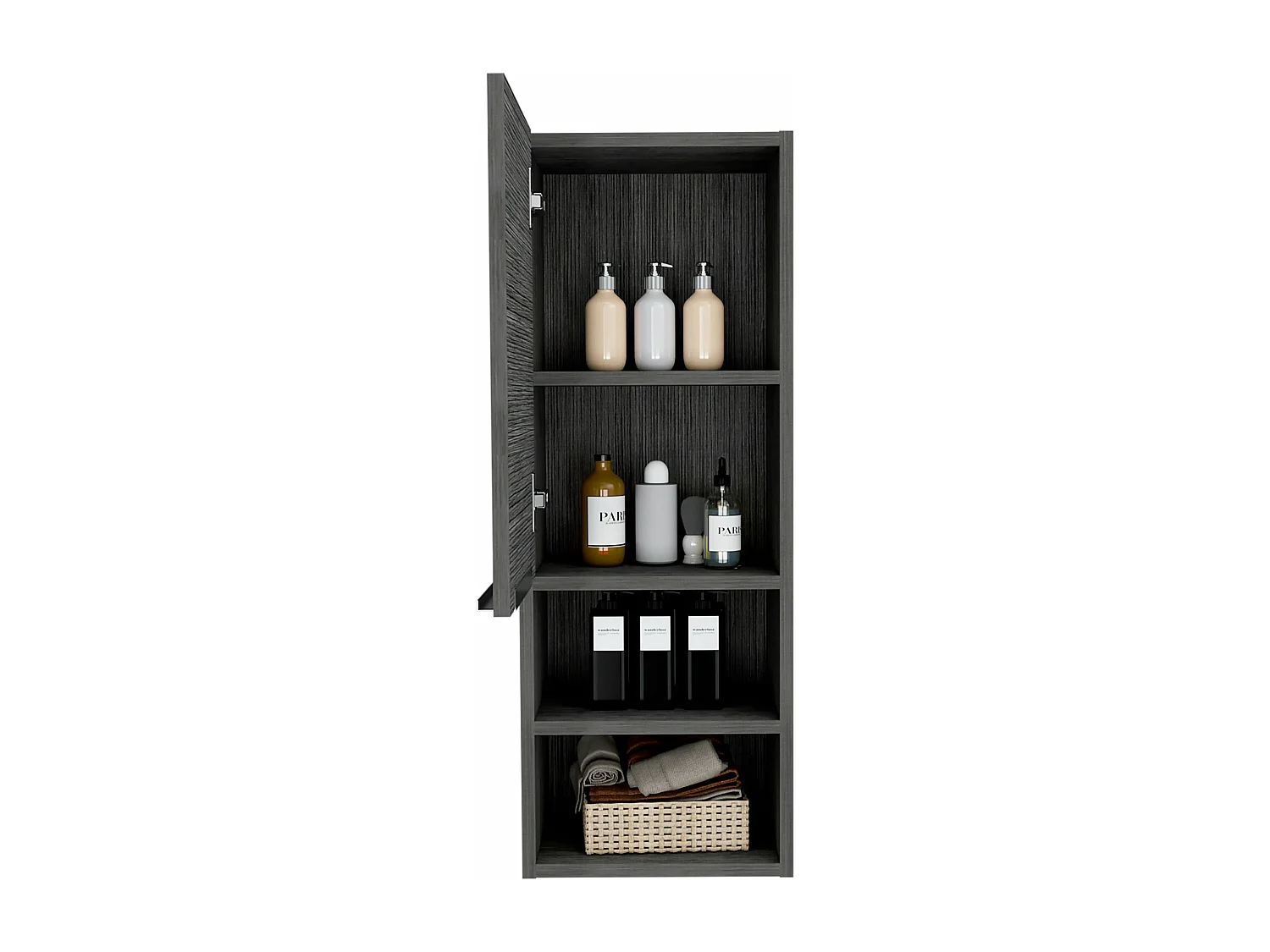 Mobile da parete per bagno Mila, con ripiani , 81.71 cm X 29.97 cm X 25.50 cm , Grigio / argento