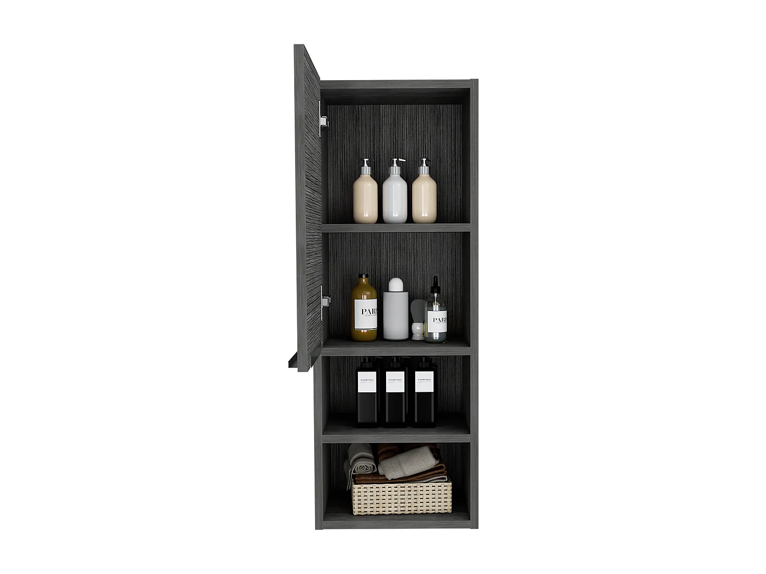 Armario de Pared baño Mila, con estantes , 81.71 cm  X 29.97 cm  X 25.50 cm  , Gris / plata