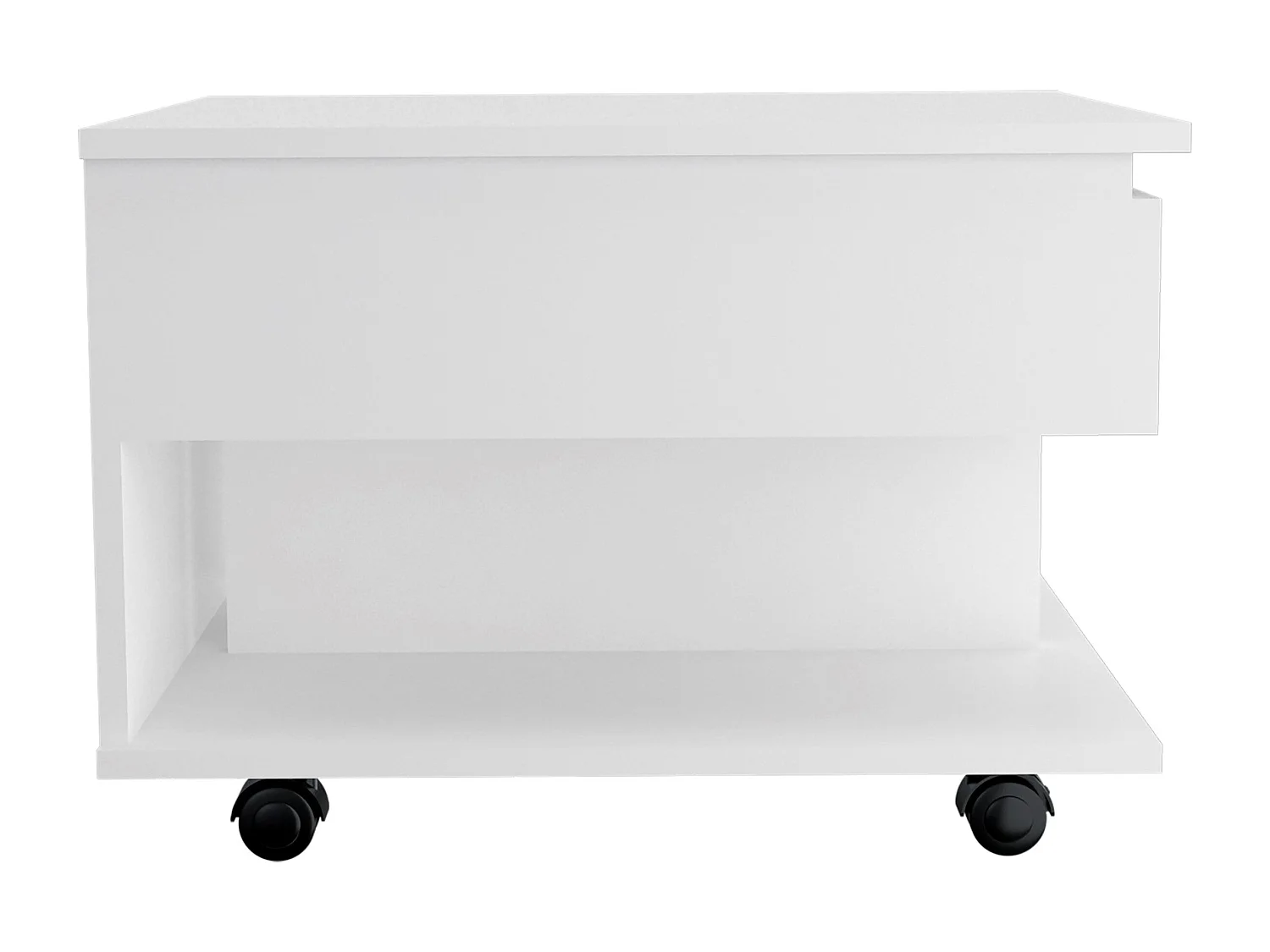 Table basse surélevée Luanda, avec roulettes, 38.86 cm X 54.86 cm X 49.78 cm , Blanc
