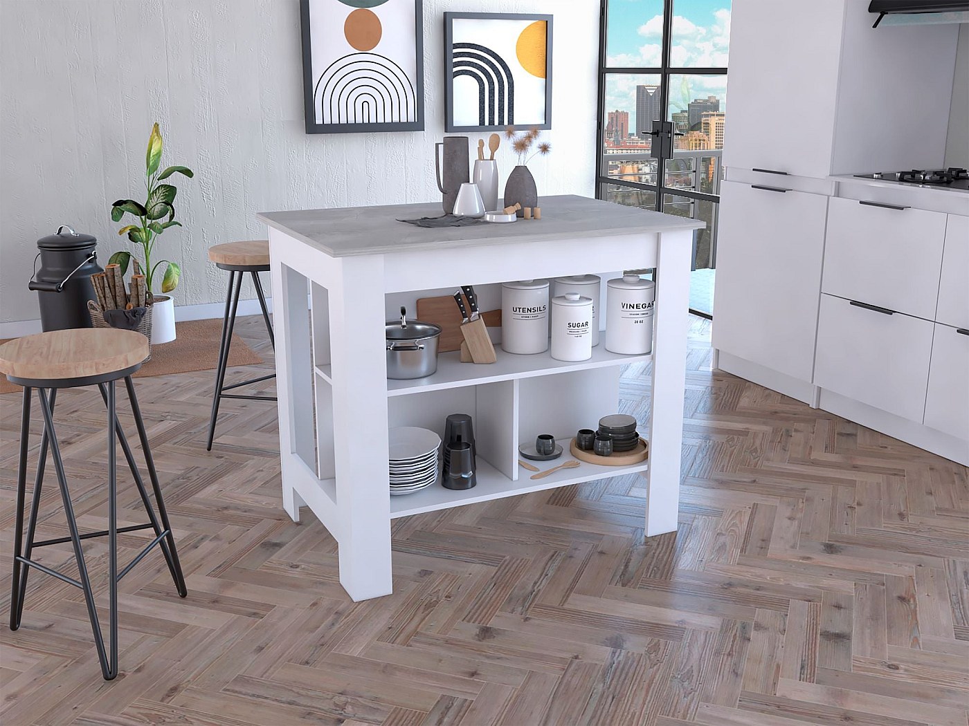 Isola Da Cucina Mobile Con Ruote – 99x70x90 Cm, Pieghevole, Con Ante, Cassetto, Portasciugamani E Portaspezie