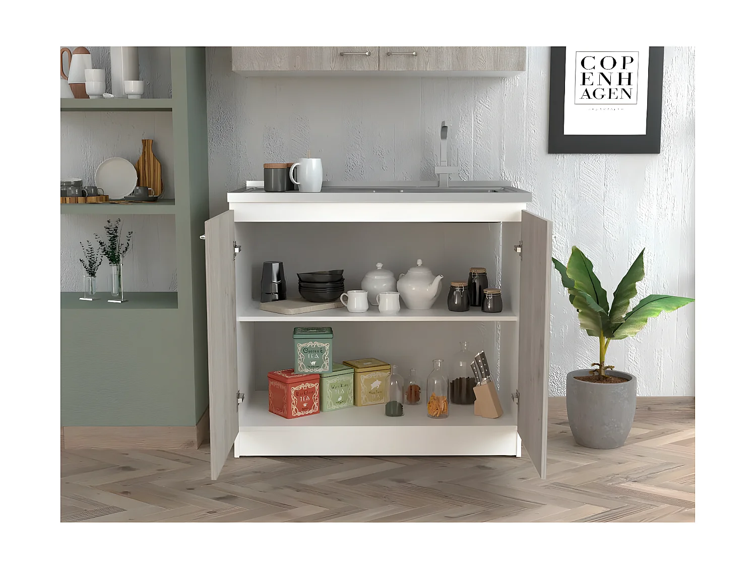 Pensile da cucina Nápoles, con lavello