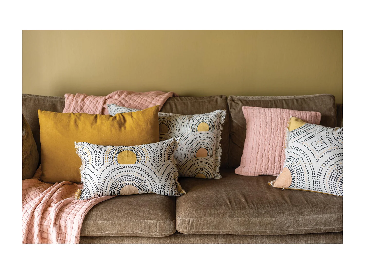 Jeté de lit Swami argile 240 x 260 cm Vivaraise