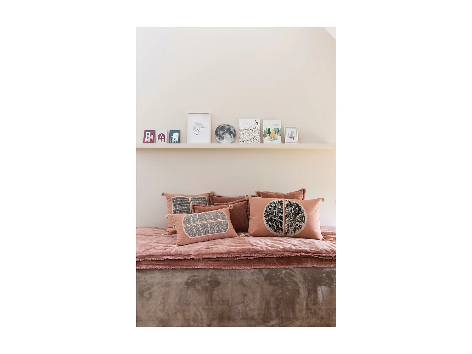 Effen dekbed Fara Rozenhout 85 x 200 cm