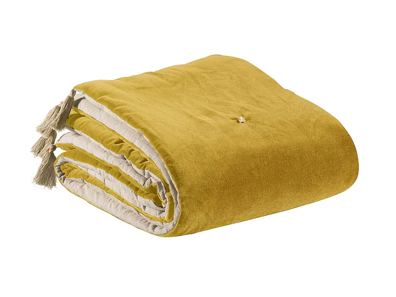 Elise dekbed met pompons Maïs 80 x 180 cm