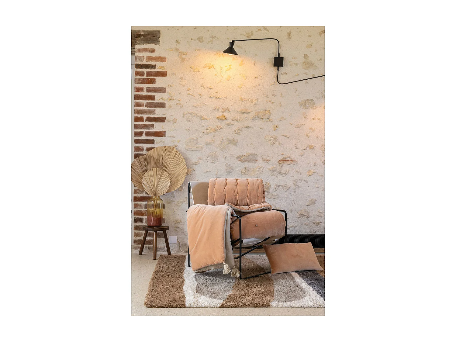 Edredon pompons Elise epice 80 x 180 cm Vivaraise