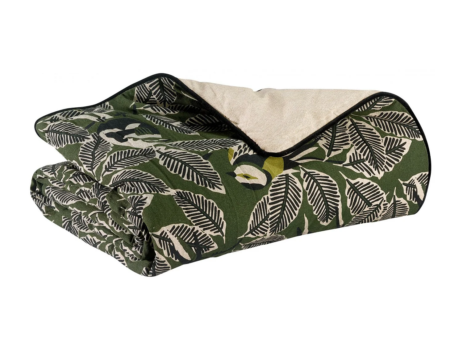 Edredon Zazu Chambray olive 85 x 200 cm Vivaraise