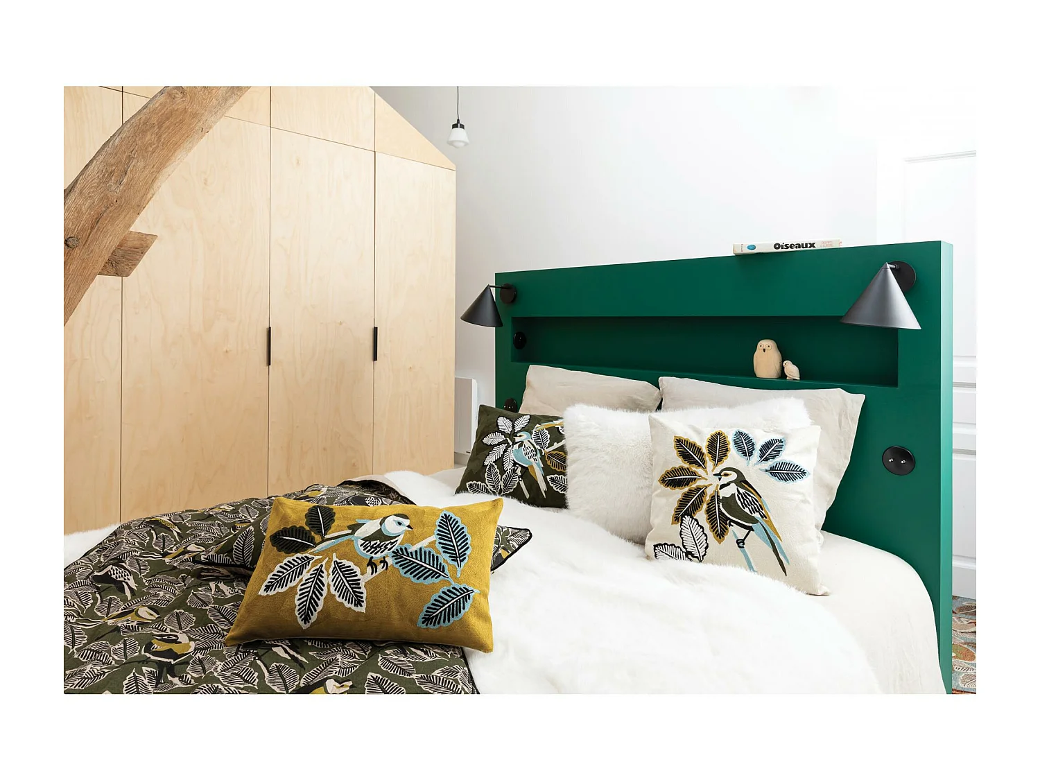 Edredon Zazu Chambray olive 85 x 200 cm Vivaraise